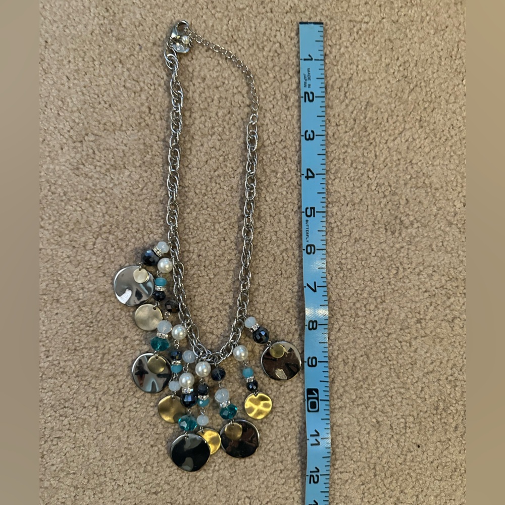 Elegant Silver and Gold Charm Necklace